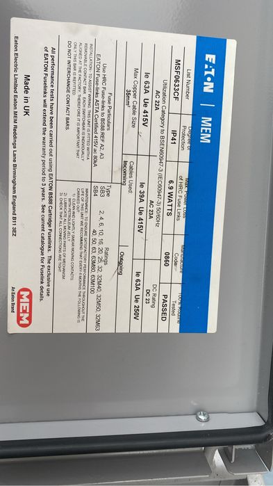 Heblu intrerupator general trifazic