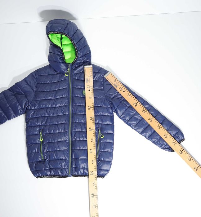Geacă matlasată RESERVED băieți, mărimea 134 (10 ani) – Bleumarin/Verde Neon