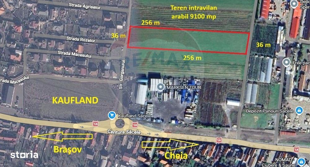Teren intravilan, 9100 mp, lângă Kaufland Săcele