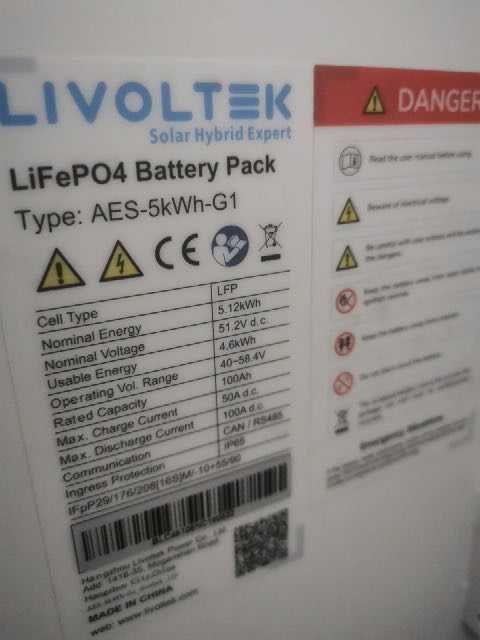 Vanzare Baterie litiu LiFePO4 Livoltek AES-5KWHG1, 5.12kWh, 51.2V, 100Ah, IP65, pentru sisteme AC Coupled stocare energie