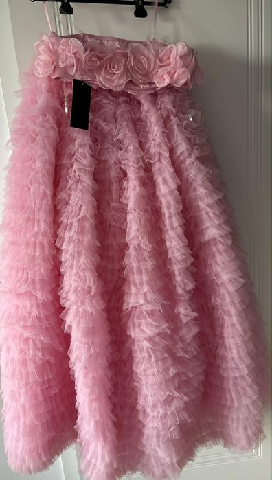 Vând set doua piese Tulle fin Roz bombon/pastel (Pink)-NOU