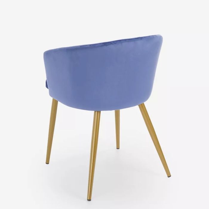 Scaun tapițat pentru sufragerie sau bucătăria, din catifea bleumarin