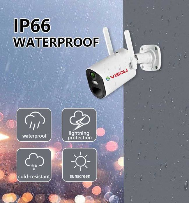 Camera de supraveghere cu Panou Solar Sim 4G Visoli® VS-B10 4G, 4MP