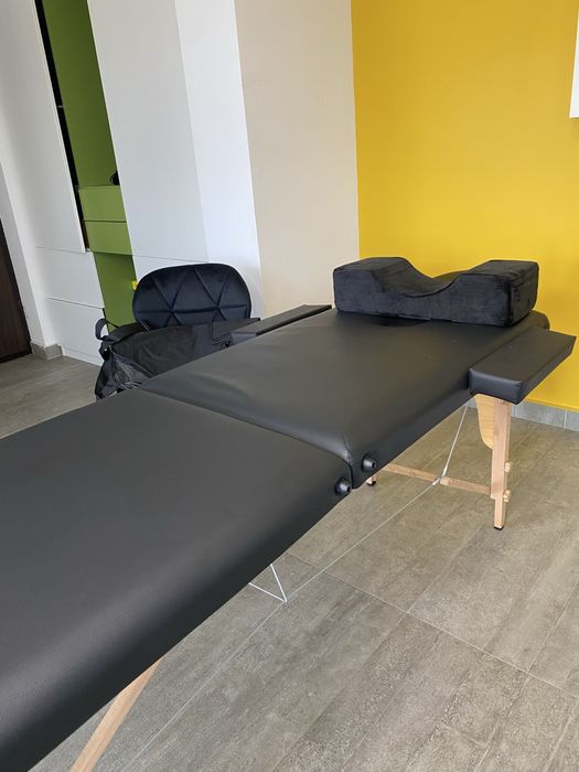 Vând Kit complet extensii gene + pat, lampă semilună și scaun profesional