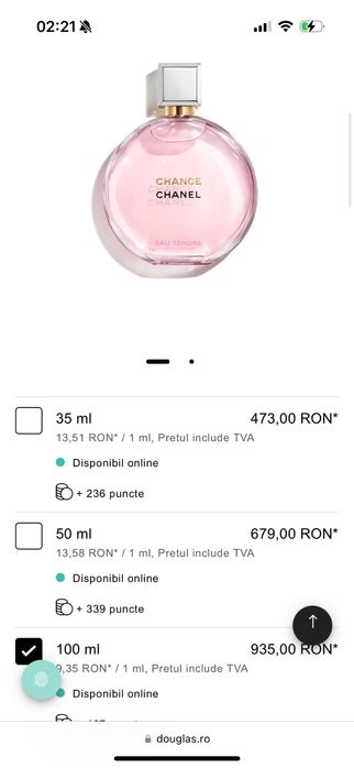 CHANEL Chance Eau Tendre 100ml EDP, nou,full, 100% original, batch old