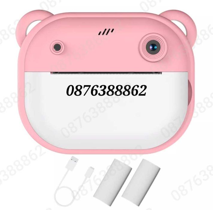Детска  камера фотоапарат с незабавен печат и функции „Направи си сам“