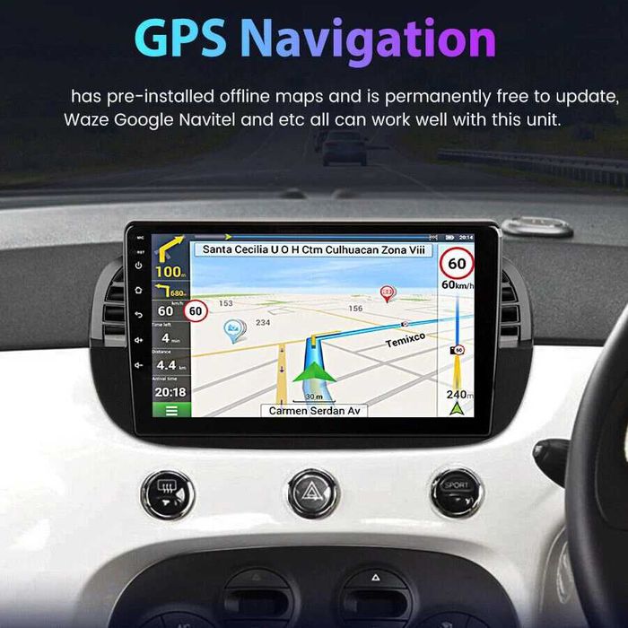 Мултимедия за Fiat 500 навигация Android двоен дин плеър FIAT 500C GPS