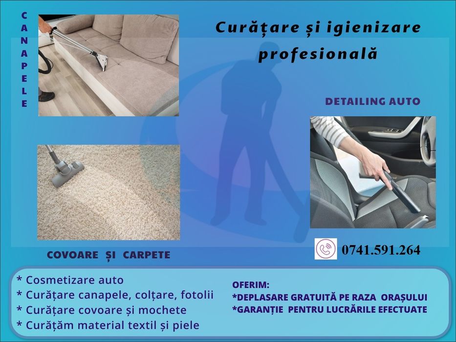 Curatare cosmetizare igienizare canapele colțare saltele.