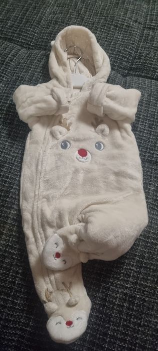 Salopeta bebe plusata groasa C&A