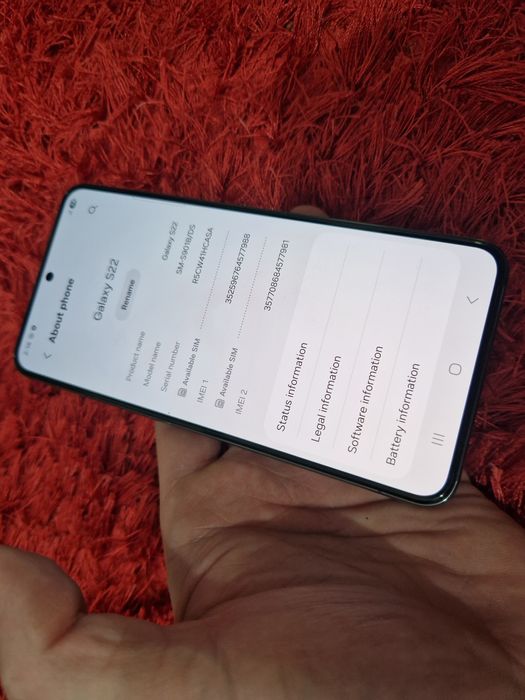 -Samsung S22, Black, 256Gb, 8Ram, Black, ireprosabil, stare perfecta,