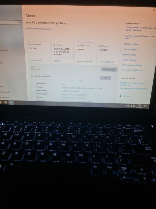 Laptop Dell Latitude 7480 i5 6300U 8GB DDR4 display 14 inch Full HD