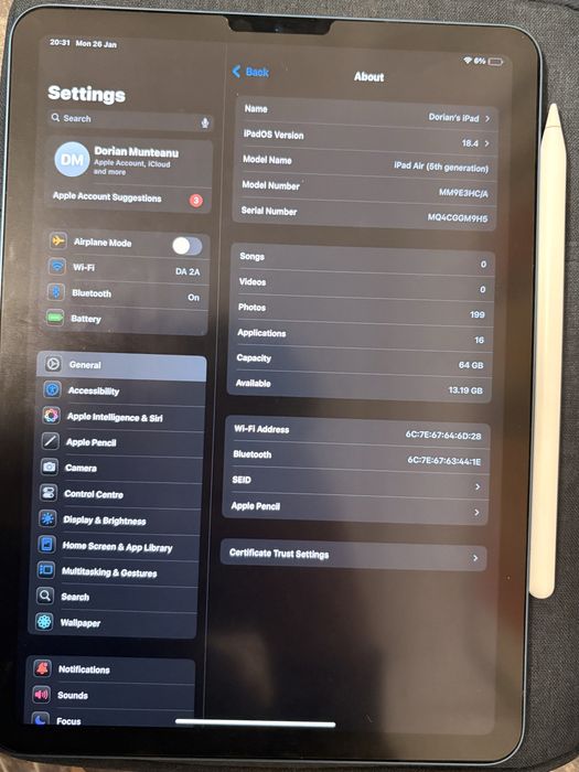 iPad Air5 + Apple Pencil gen2 ca nou