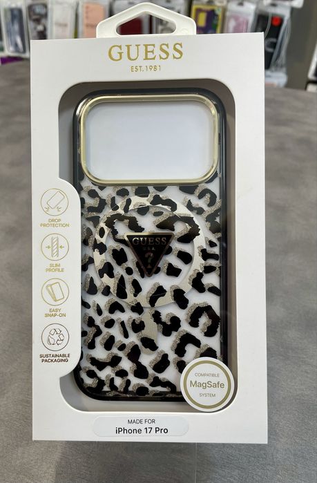 GUESS Оригинален калъф за Apple iPhone 17 Pro твърд гръб Нов case