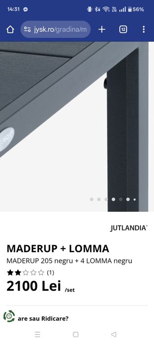 Set Masa de terasa + 4 scaune