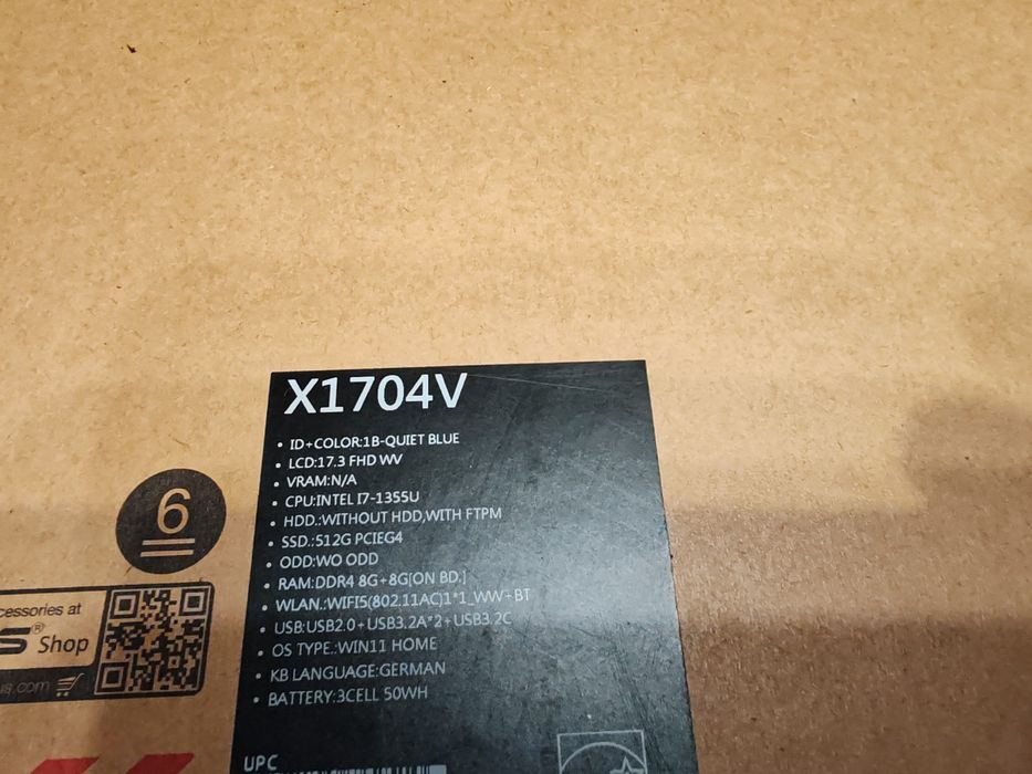 Laptop ASUS Vivobook 17 X1704VA-AU115W – nou, sigilat
Ecran mare 17,3″