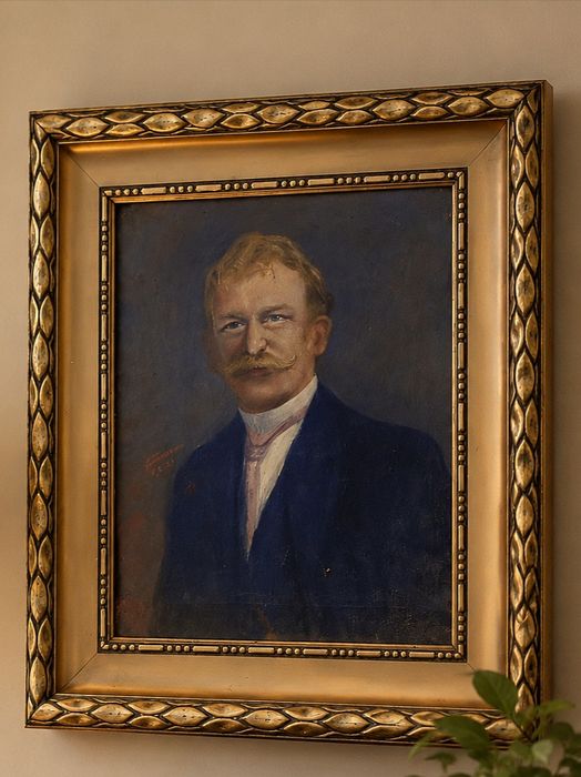 Portret in ulei pe pânză o lucrare veche semnată