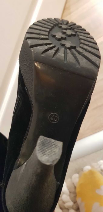 Боти Черен велур- имитация