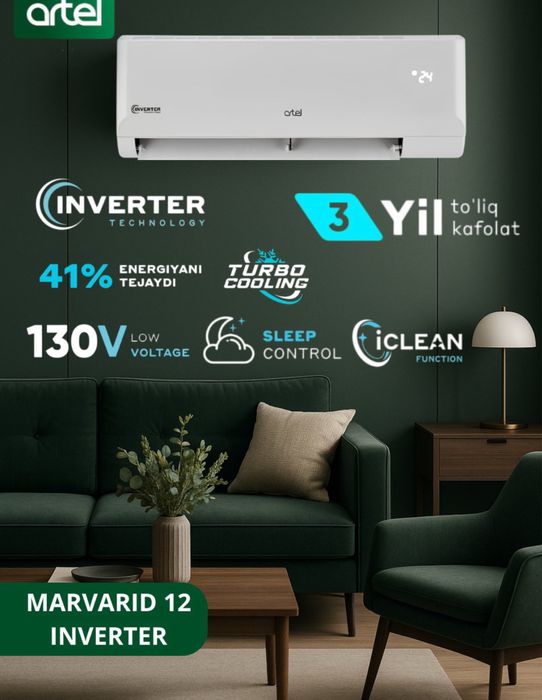 Artel Konditsioner 12 inverter 3 yil garantiya