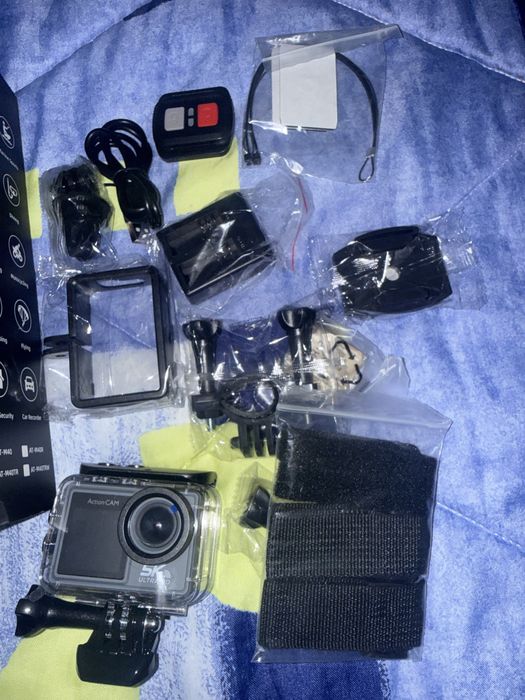 Cameră Video Action 5K Ultra HD - NOUĂ / 50MP / Stabilizare / Dual Screen / Accesorii