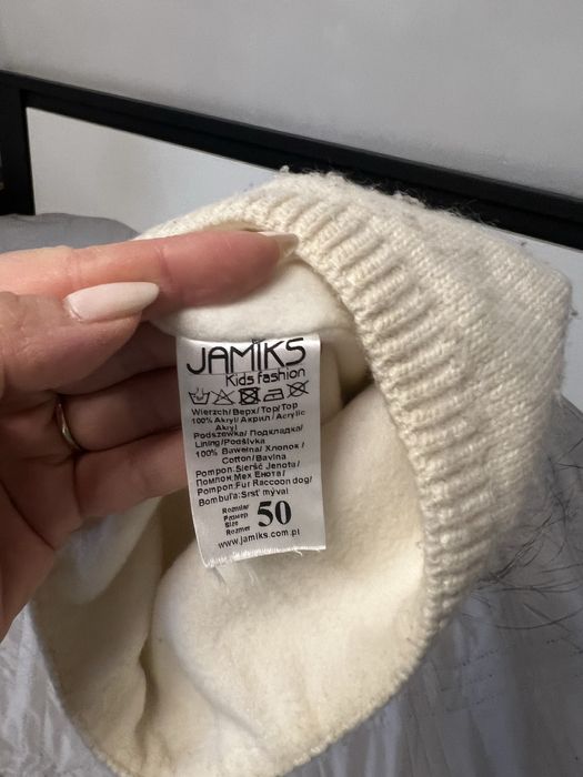 Пухено яке с естествена качулка Eddie Pen Baxter и Шапка Jamiks 50 см.