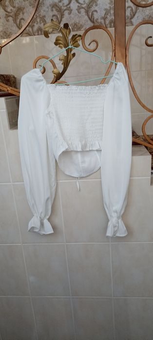 Новый белый топ рубашка + подарок