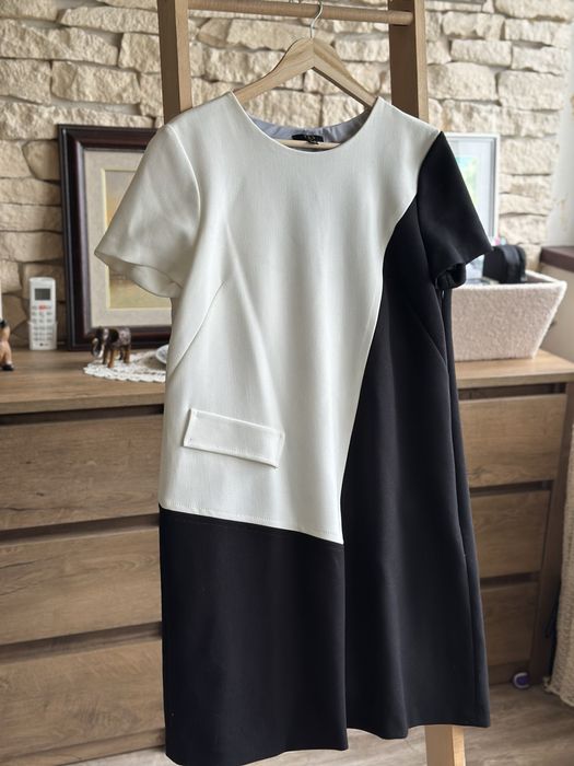 Rochie office negru-alb 1.2.3Paris