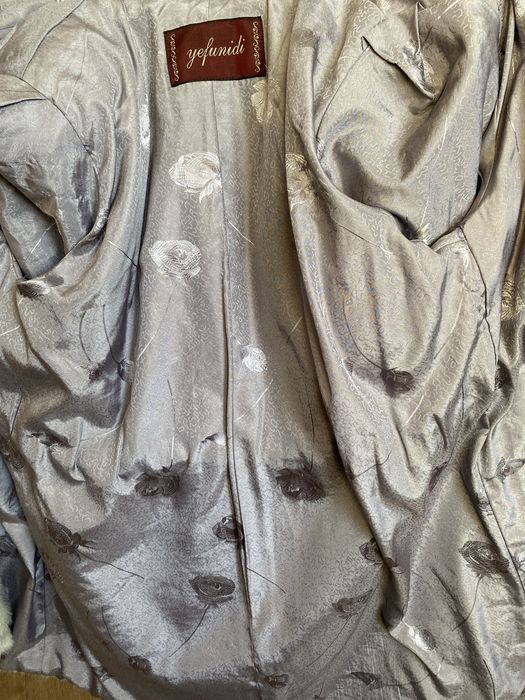 Шуба норковая голубая