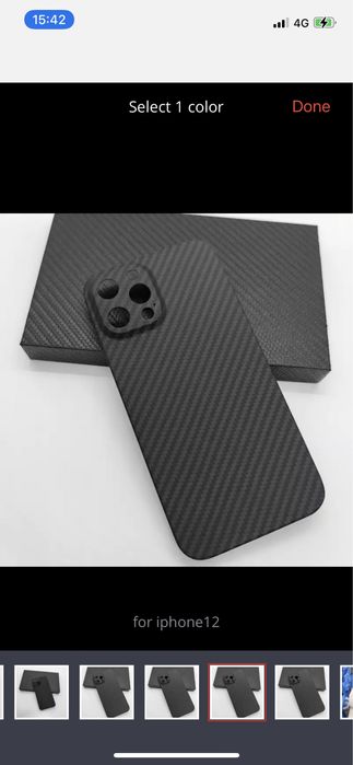 Iphone 12/13/14/15/16 PRO Husa Ultra Slim Fibra Carbon Neagra Camera C