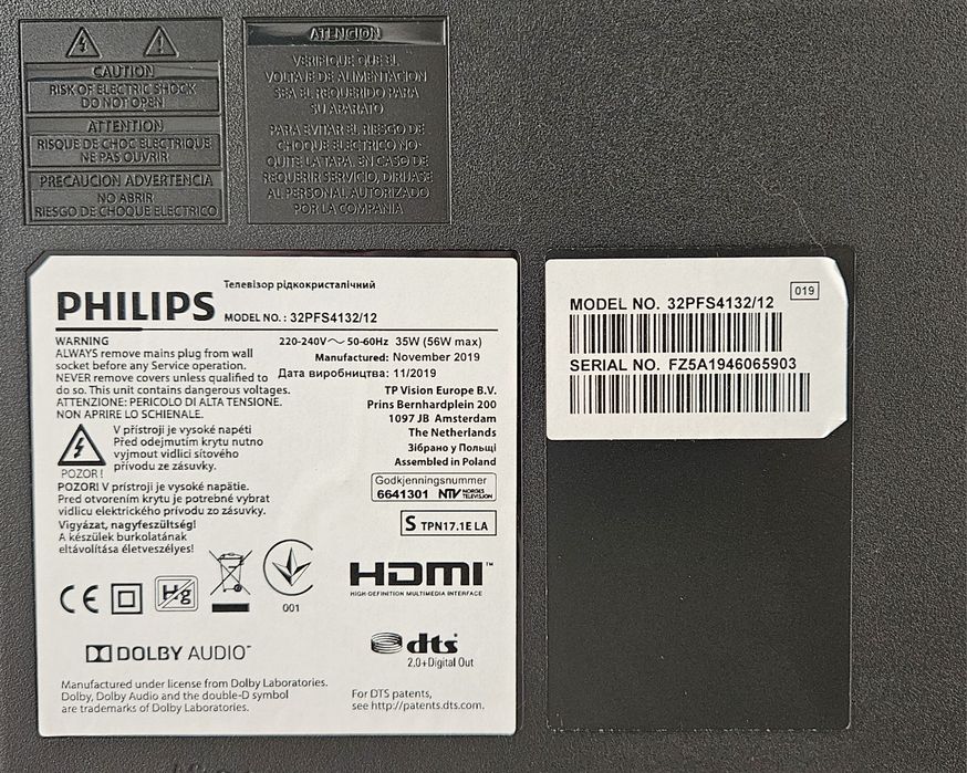 Televizor LED Philips, 80 cm, 32PFS4132/12, Full HD, Clasa A