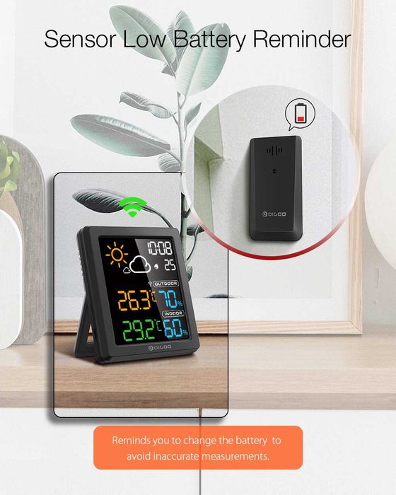 Метео станция с външен сензор, влажност, вътрешна и външна температура