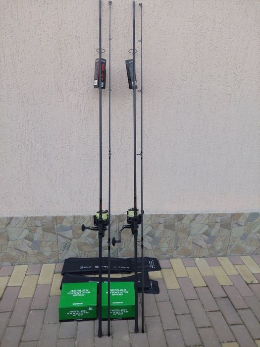Seturi crap 2x: sonik sk47 3.66m, shimano aerlex, delphin paranoya, tica 5000