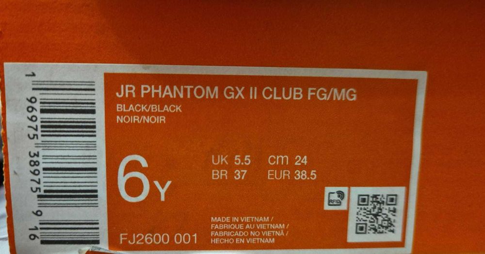 Nike jr phantom gx 2 club FG/MG 38.5