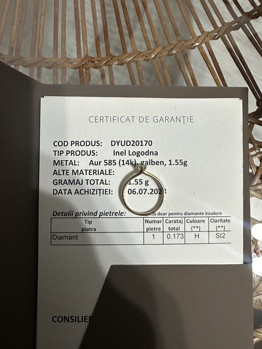 Inel  logodna cu Diamant