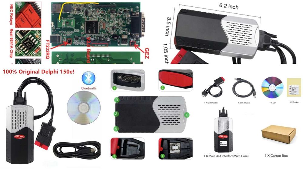 Автосканер Delphi DS150E.