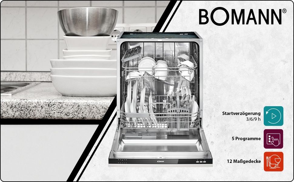 Нова съдомиялна за пълно вграждане Боман/Bomann 60 см