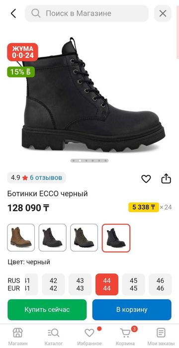 Ботинки зимние мужские ECCO