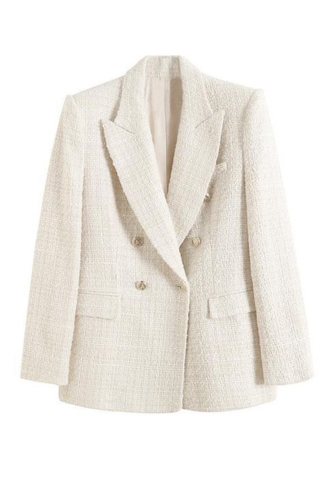 Белый твид пиджак zara