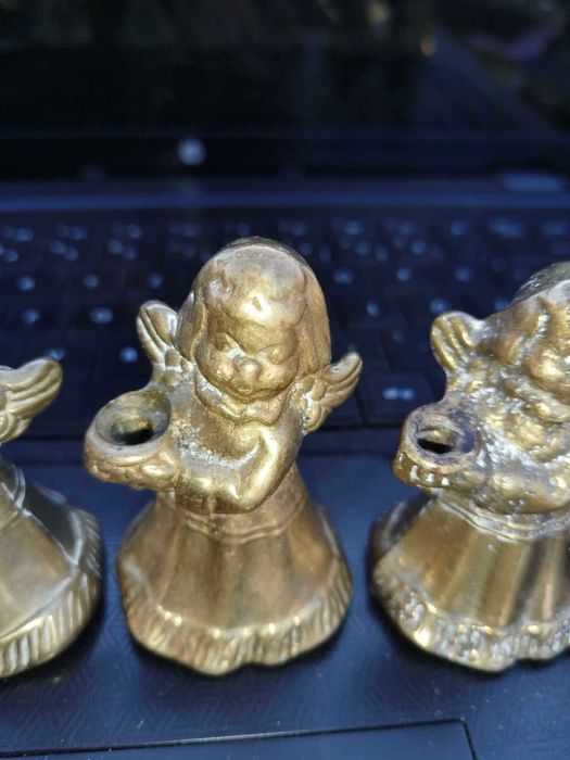 5 statuete ingeras  din alama