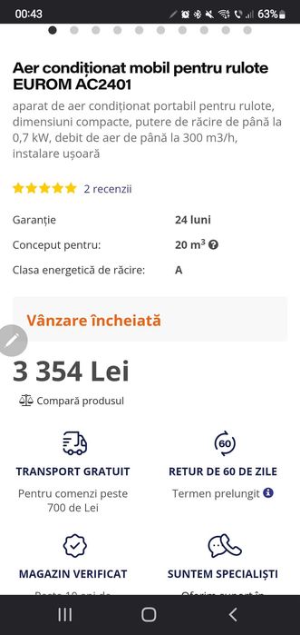 Aer condiționat Rulotă
