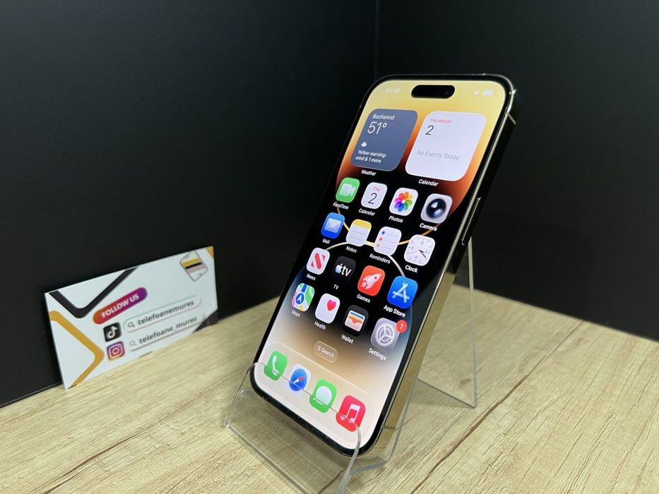 iPhone 14 Pro 256Gb Gold Second-Hand Foarte Bun 3 ani garanție, Telefo