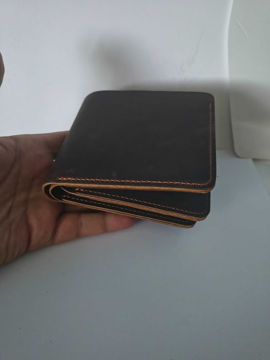 Portofel handmade din piele naturala de bovina maro inchis