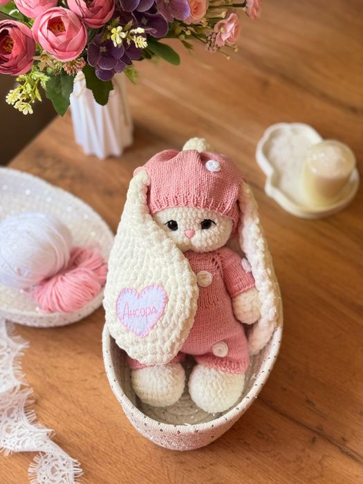 Именная зайка на рождение малыша