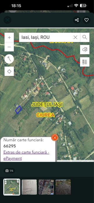 Teren intravilan 493 mp în Ciurea, Iași, vedere panoramică, apă și canalizare, ideal pentru casă