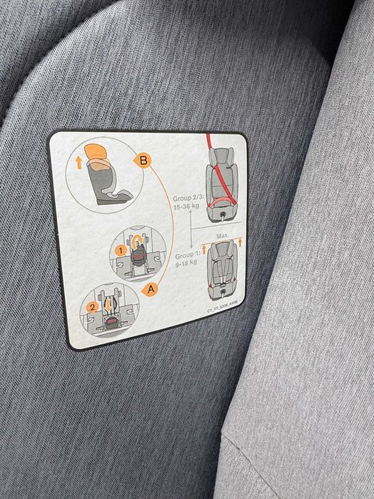 Scaun auto copii cu Isofix GB Everna-Fix London Grey, 9 luni - 12 ani