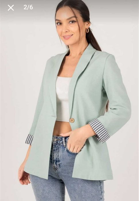 Дамско сако в цвят мента