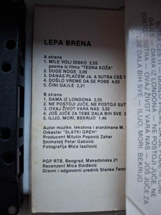 Casetă audio cu Lepa Brena