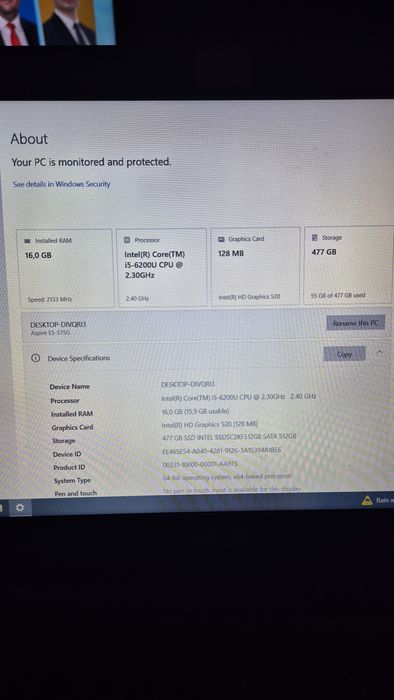 Продавам лаптоп Acer Aspire E5 575G