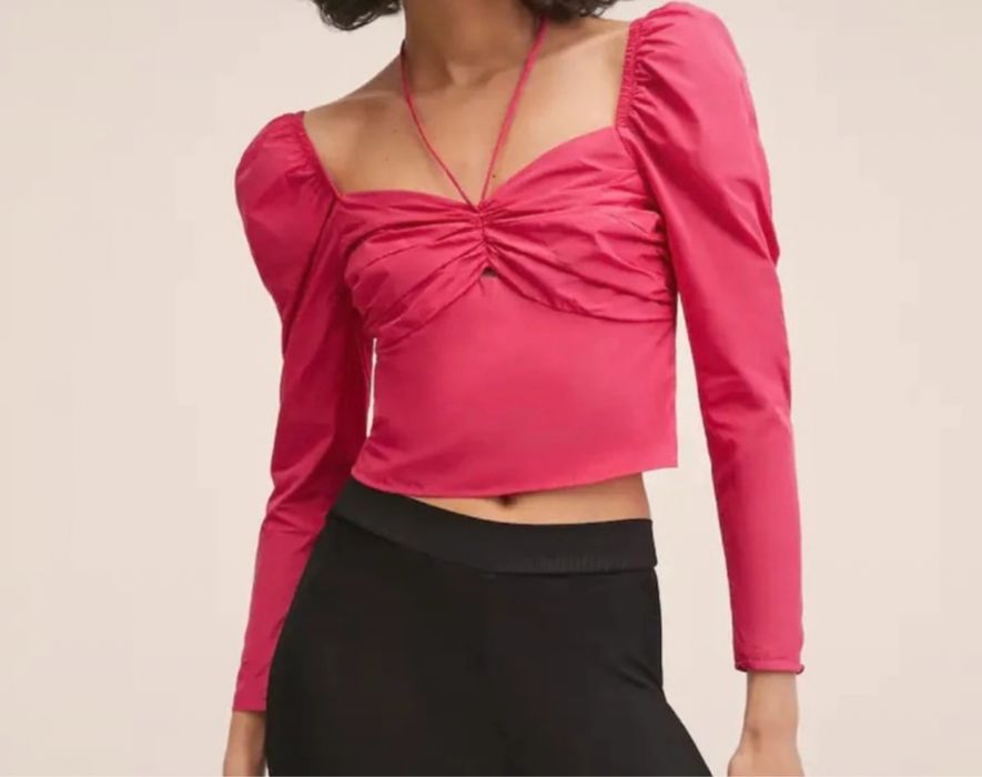 Bluza/camasa pentru petreceri/sarbatori, cu decolteu, Mango, XS-S