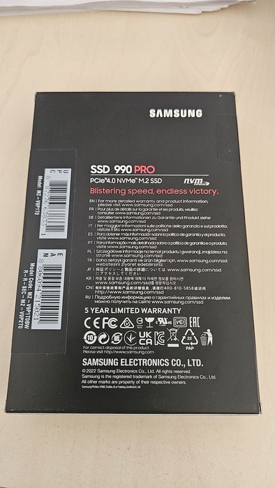 SSD накопитель 1 TB Samsung 990 PRO, M.2,