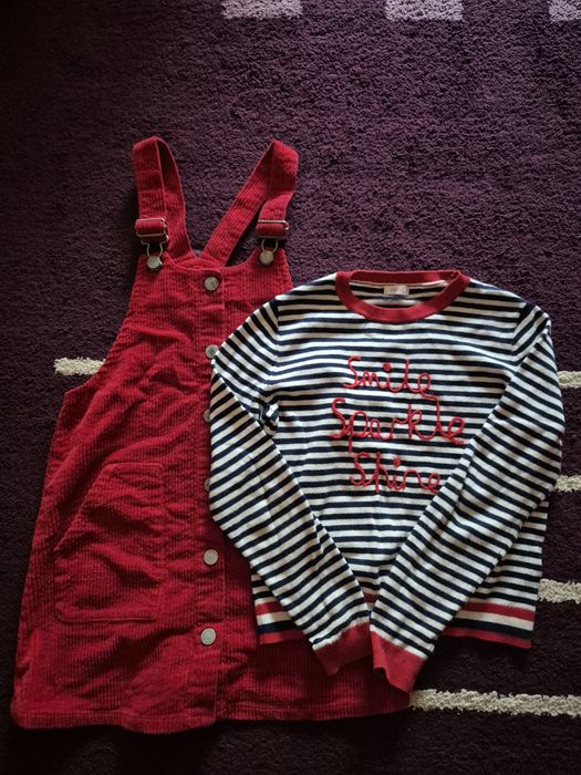 Set Next sarafan reiat, rosu, 8 ani/bluza-9 ani